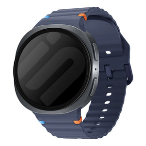 Bracelet silicone Wave Samsung Galaxy Watch 8 - 44mm (bleu foncé)