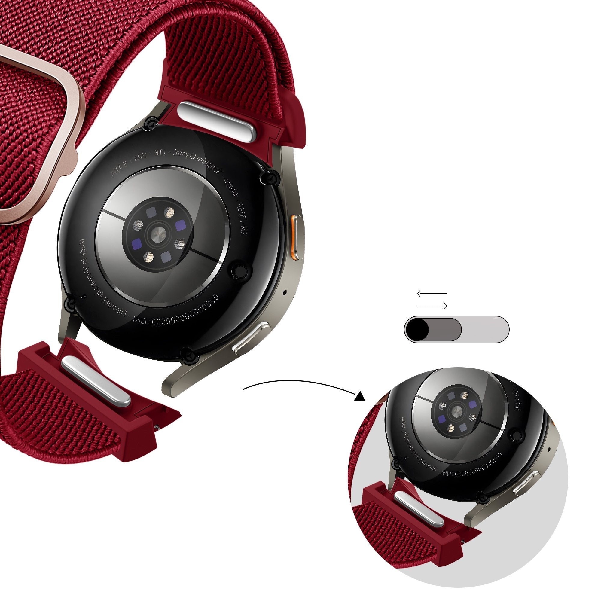 Bandz Bracelet elastique 'Easy Fit' Samsung Galaxy Watch 5 Pro (rouge)