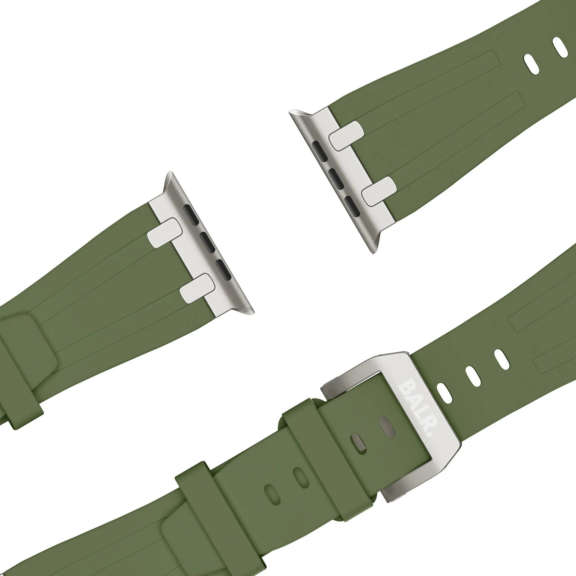BALR. Bracelet silicone Apple Watch Ultra Liquid (vert/titane)