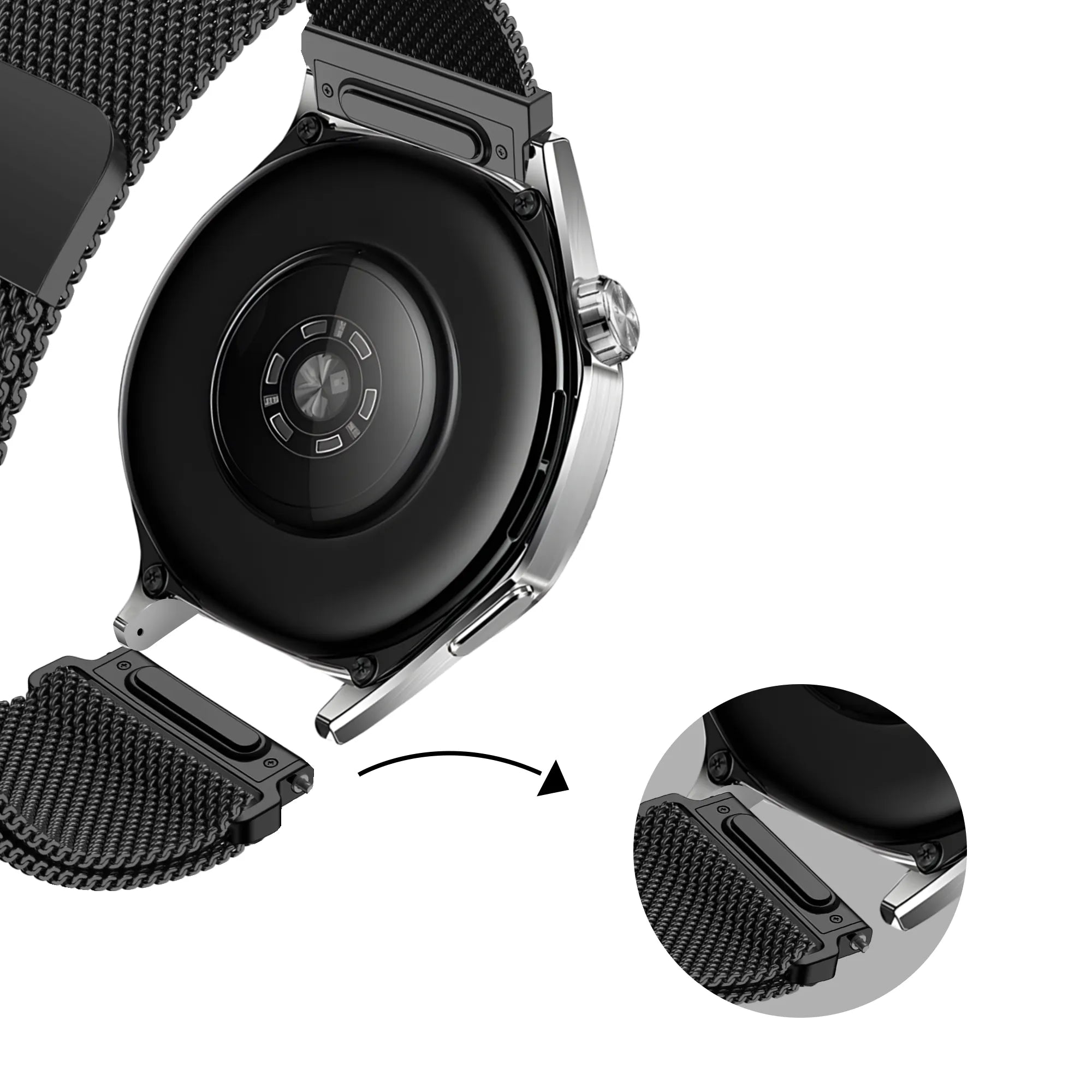 Bandz Bracelet milanais 'One Push' Xiaomi Watch 2 Pro (noir)