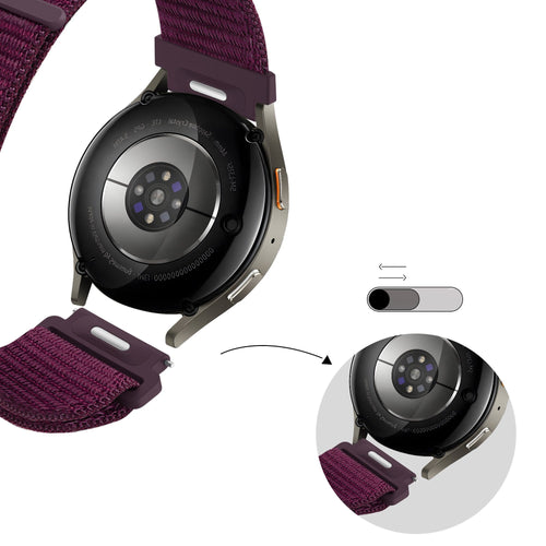 Bandz Bracelet nylon 'Easy Fit' Samsung Galaxy Watch FE (prune)