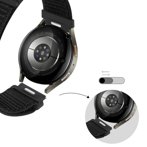 Bandz Bracelet nylon 'Easy Fit' Xiaomi Amazfit Bip (noir)