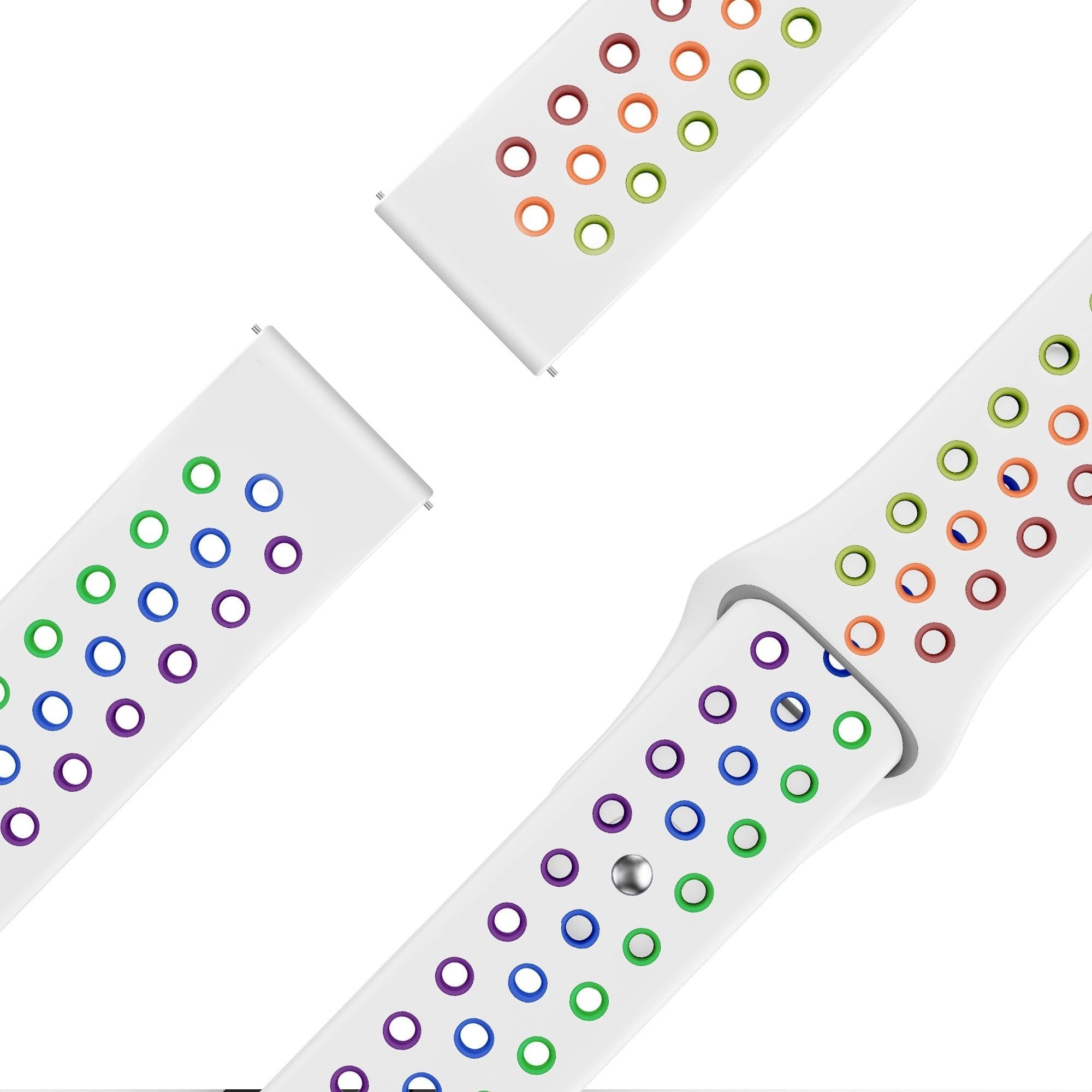 Bandz Bracelet sport 'Deluxe' Amazfit Active 2 (blanc/coloré)