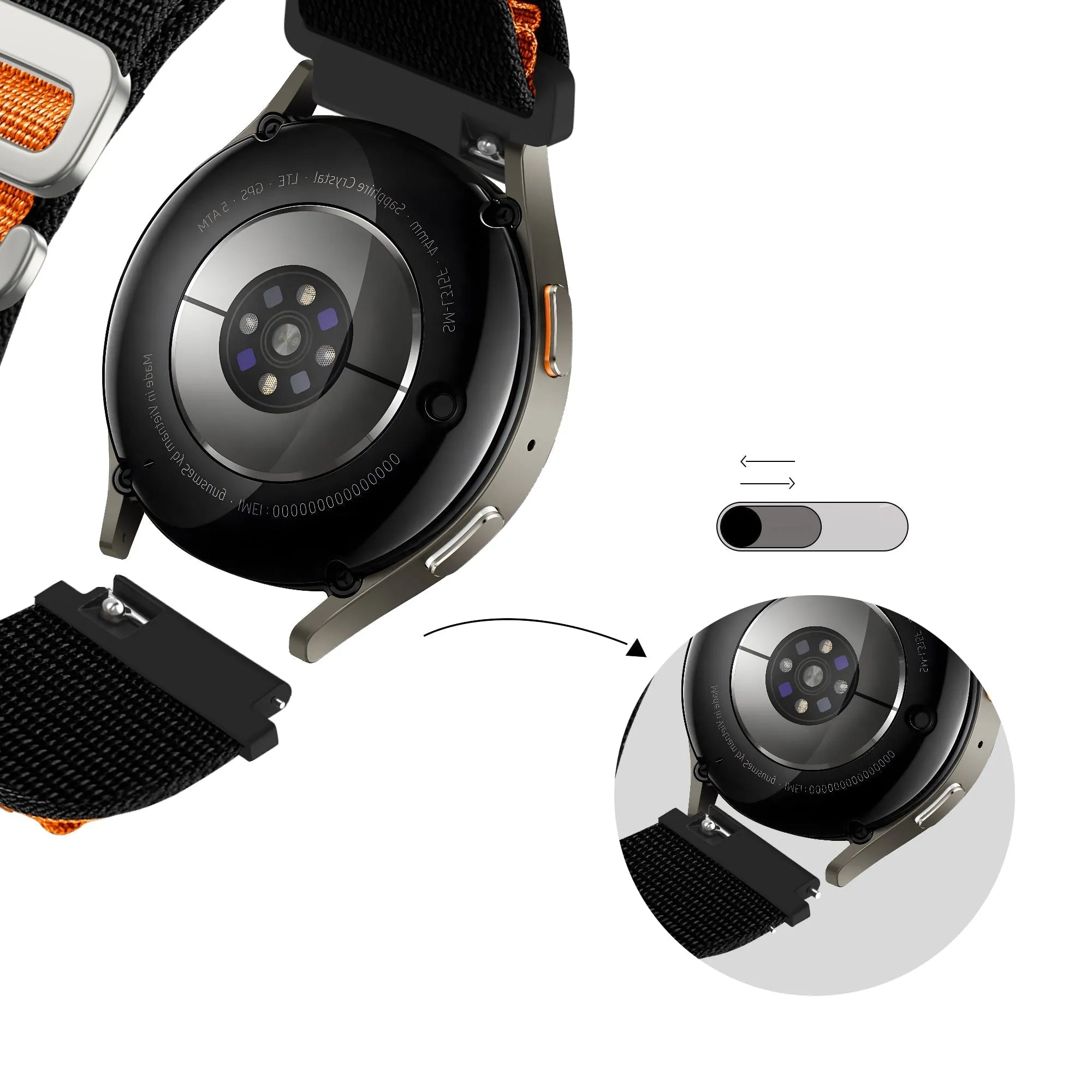 Bandz Bracelet nylon Alpine Polar Pacer (noir/orange)
