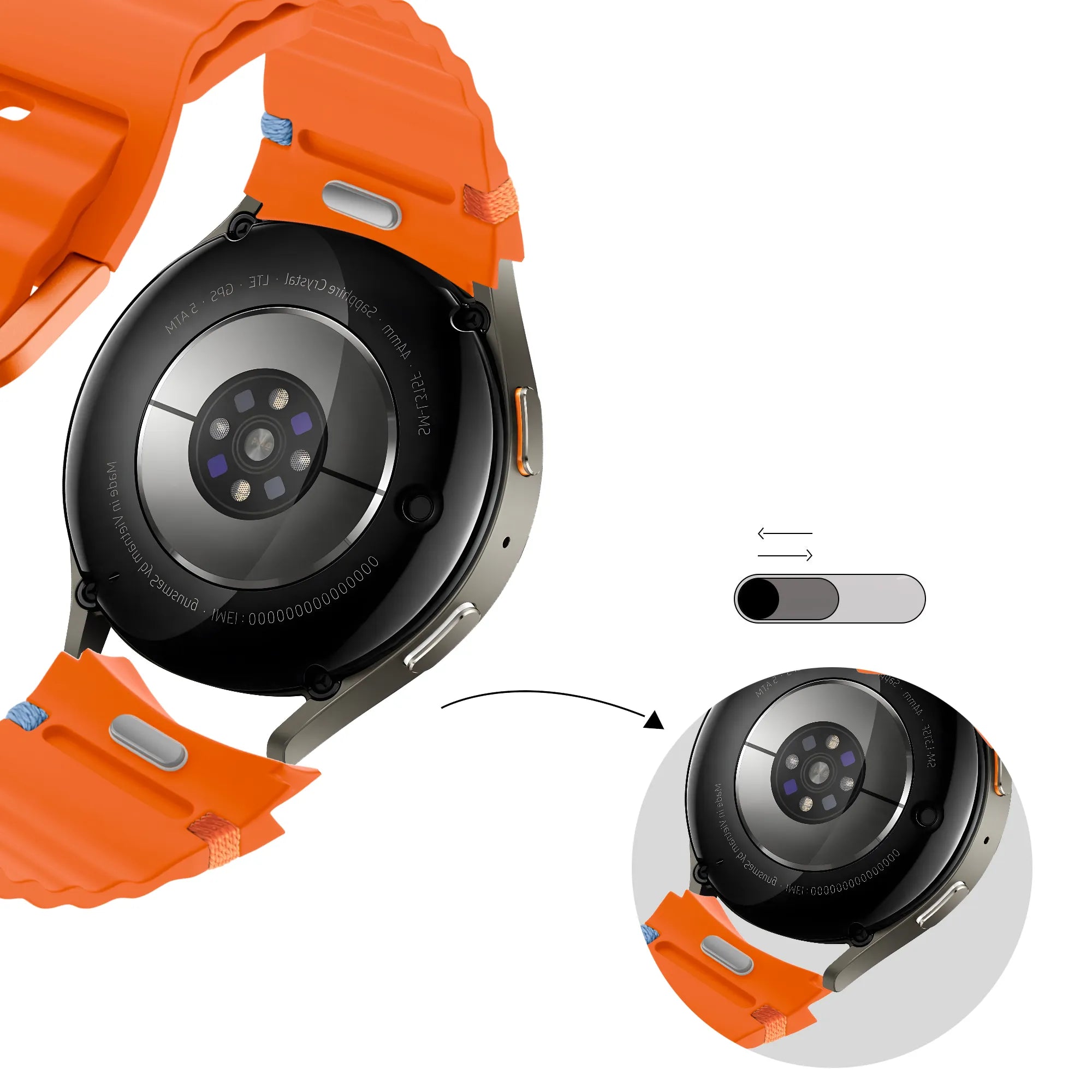 Bandz Bracelet Wave 'Easy Fit' Samsung Galaxy Watch 7 - 40mm (orange)