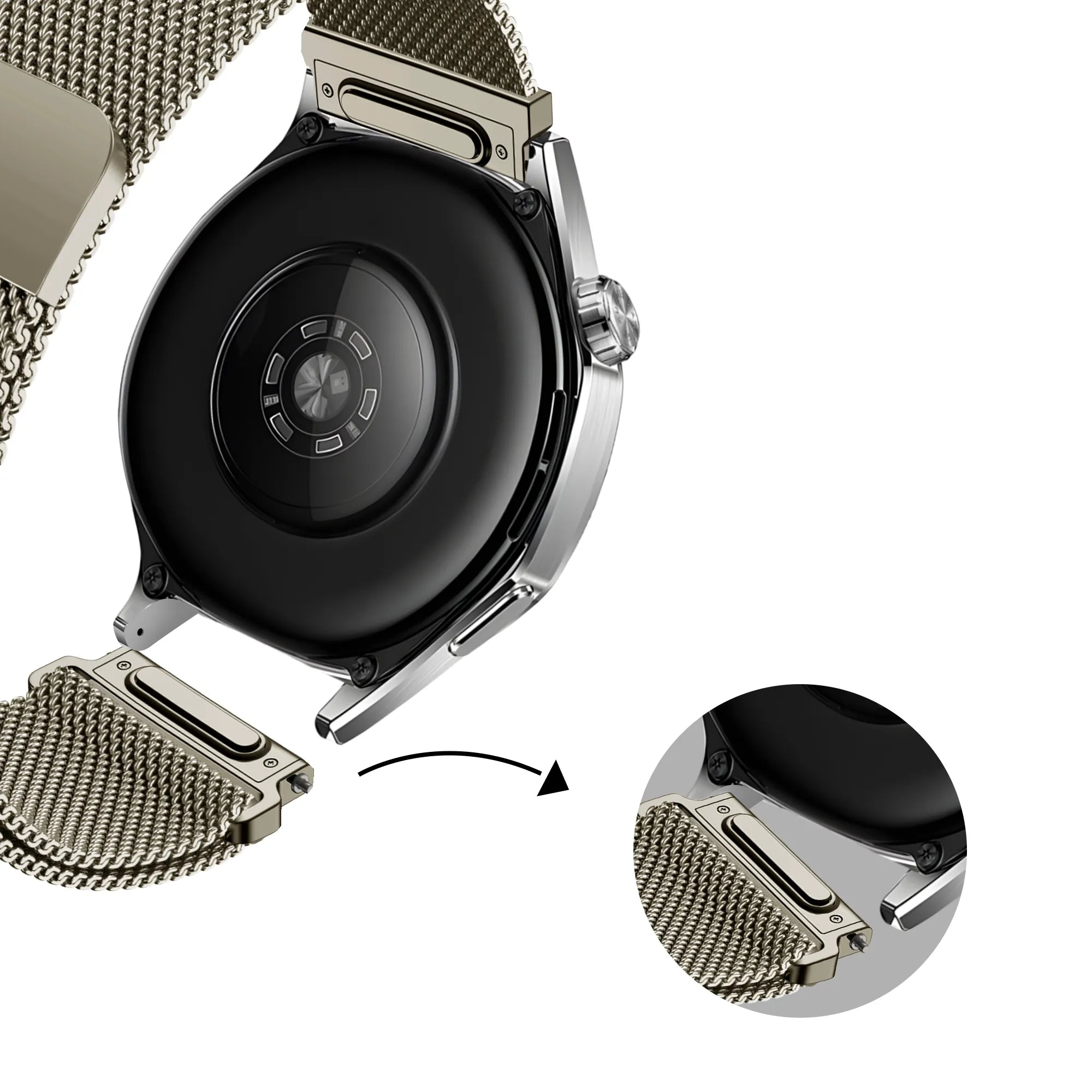 Bandz Bracelet milanais 'One Push' Xiaomi Watch 2 Pro (titane)