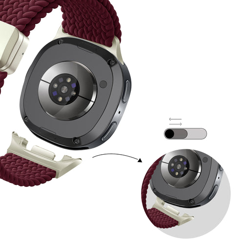 Bandz Bracelet tissé magnétique Samsung Galaxy Watch 8 Classic (bordeaux)