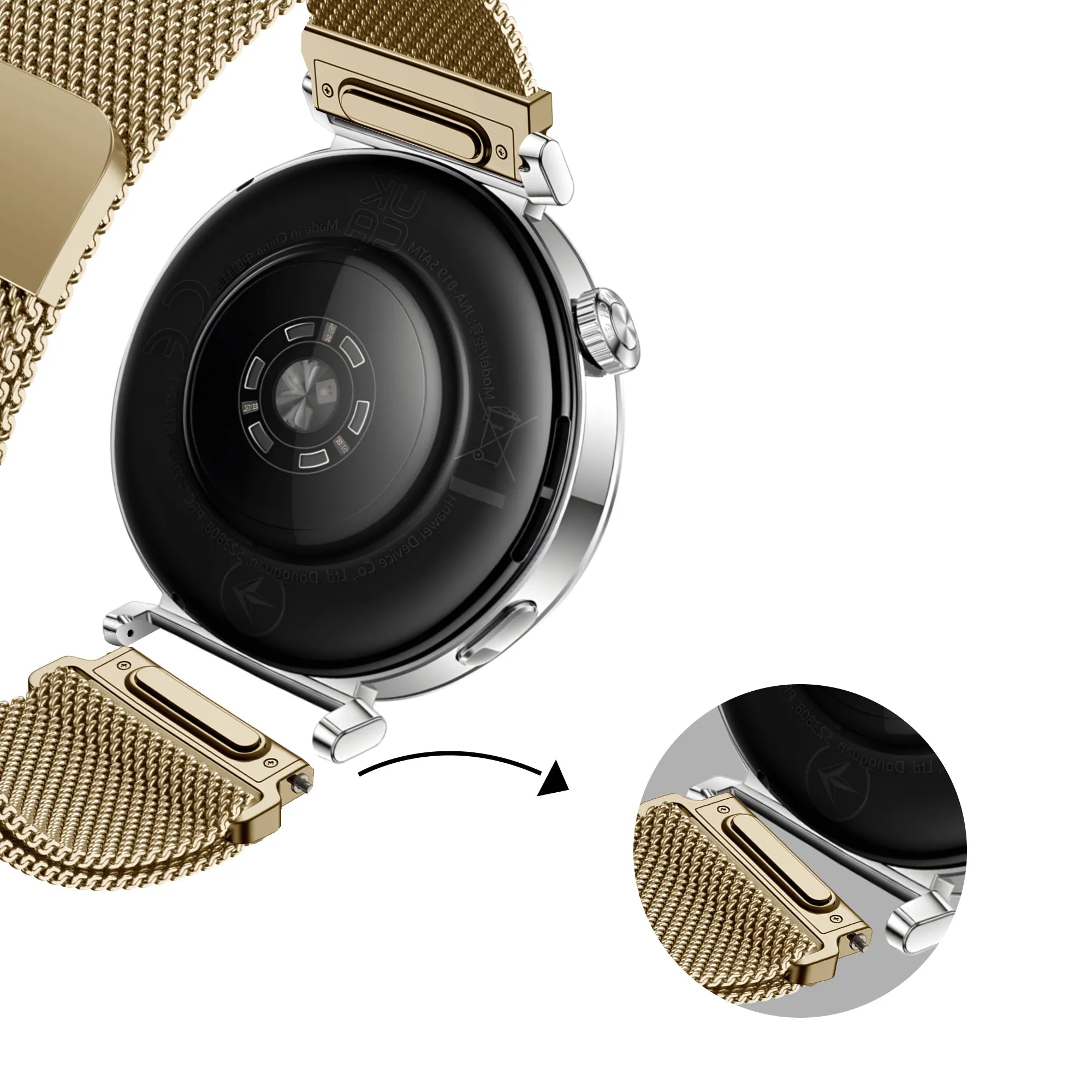 Bandz Bracelet milanais 'Easy Fit' Huawei Watch GT 7 - 41mm (or)