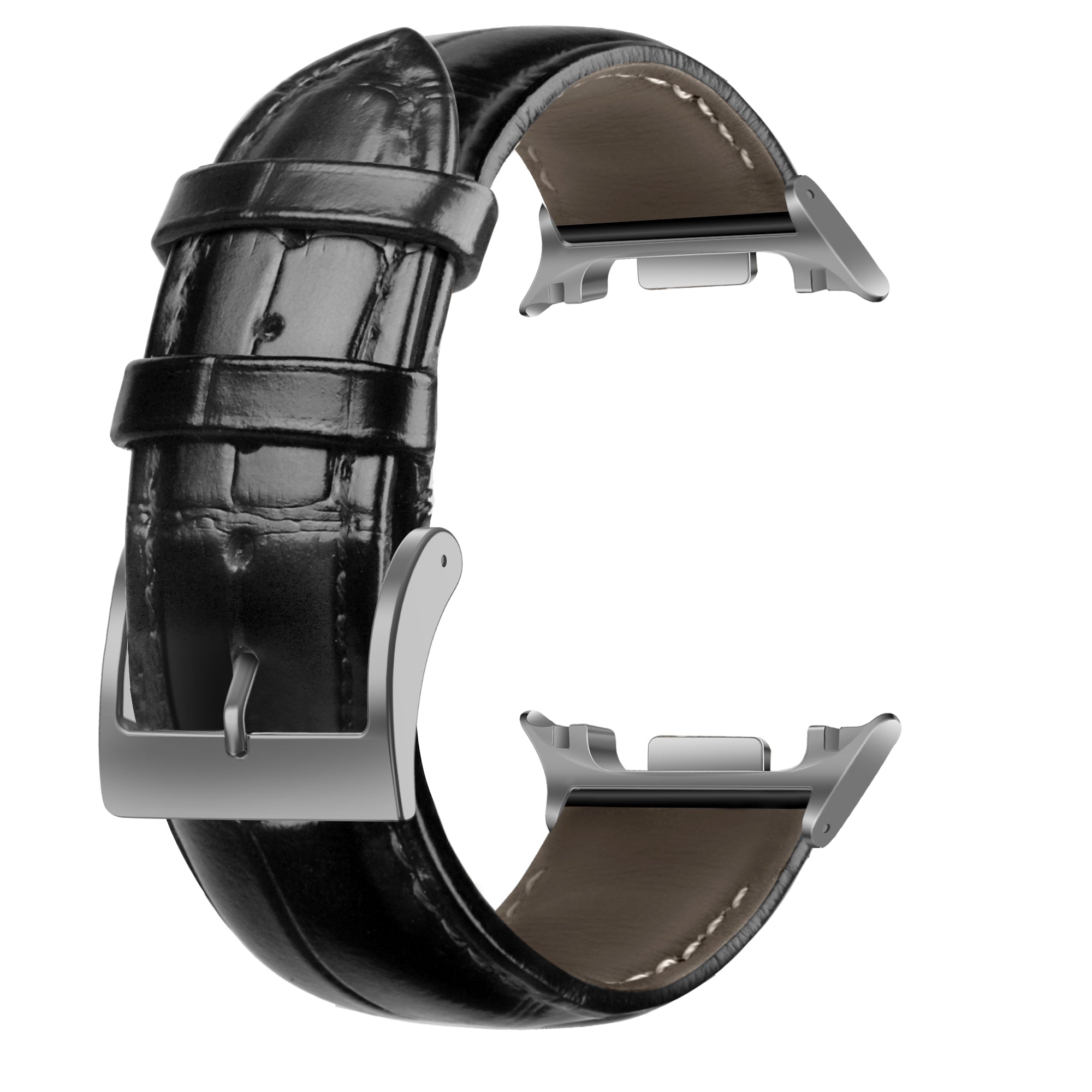 Bracelet cuir cocodrile Samsung Galaxy Watch 8 - 44mm (noir)