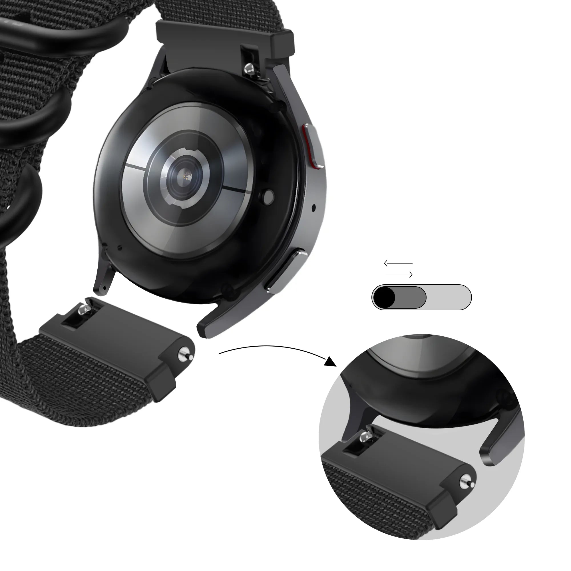 BALR Bracelet nylon avec boucle Samsung Galaxy Watch 6 44mm (noir)