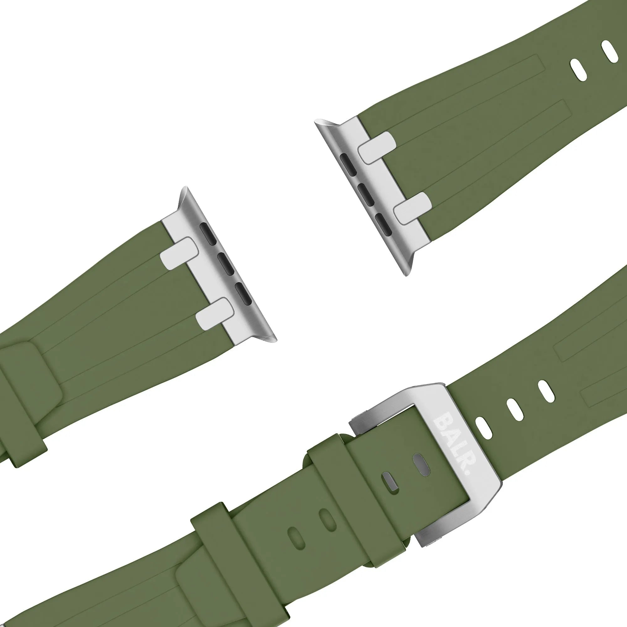 BALR. Bracelet silicone Apple Watch Ultra Liquid (vert/argent)