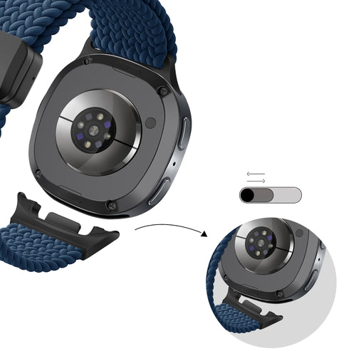 Bandz Bracelet tissé magnétique Samsung Galaxy Watch 8 - 40mm (bleu foncé)
