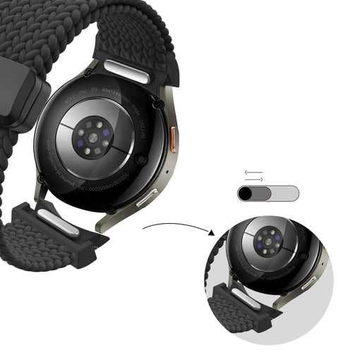 Bandz Bracelet trensé 'Easy Fit' Samsung Galaxy Watch 6 - 44mm (noir)