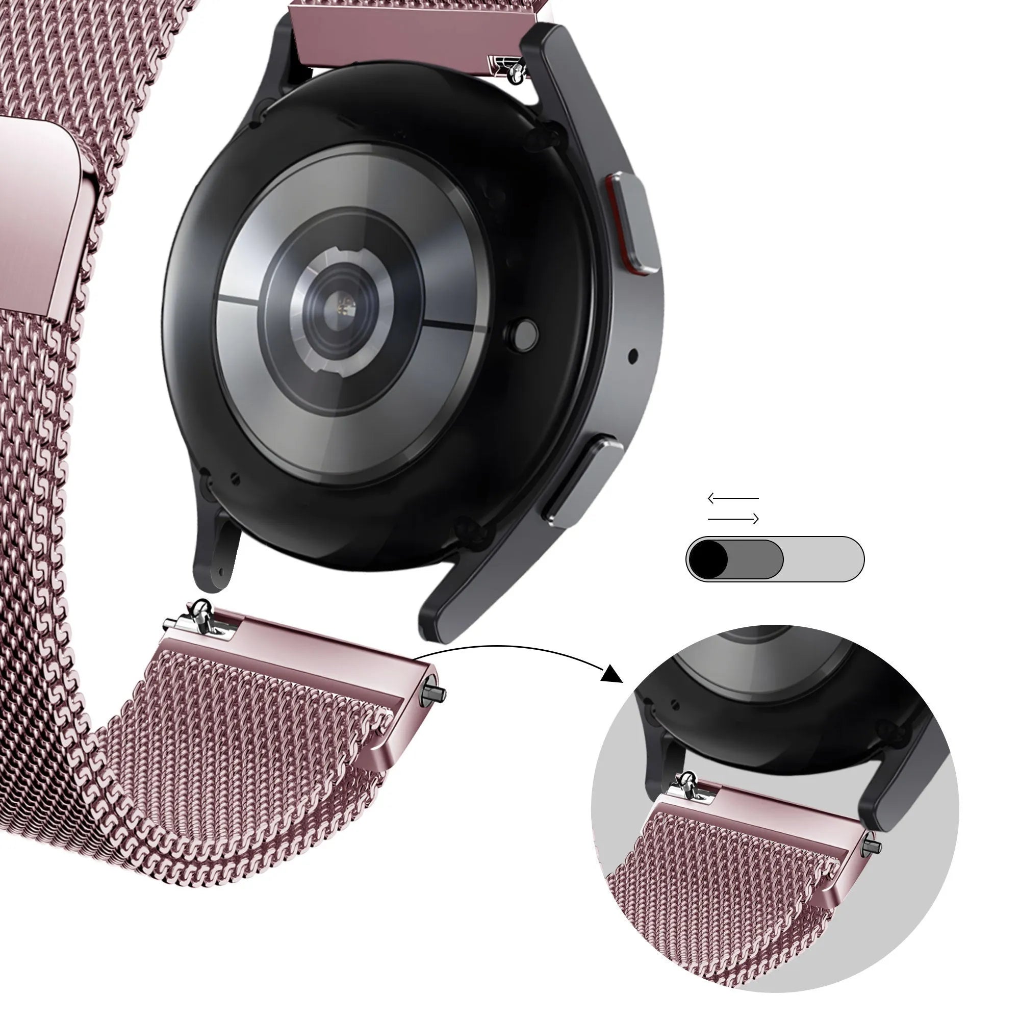 Bandz Levowatch Tiny Milanese Loop Strap (Pink)