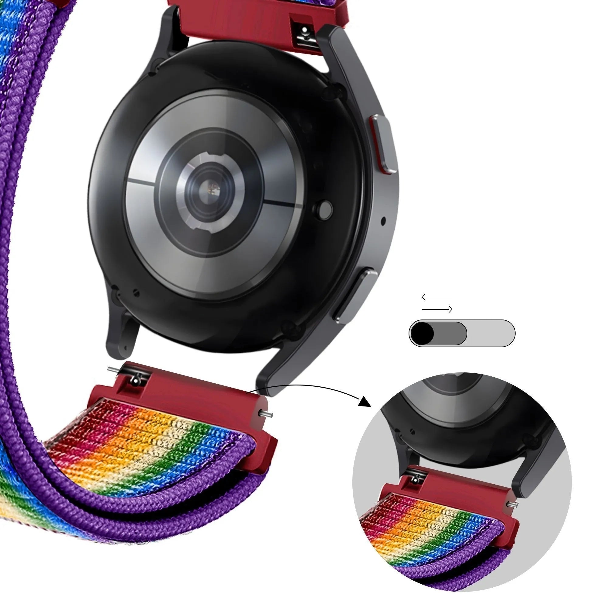 Bandz Levowatch Edgy Nylon Loop Strap (Rainbow)