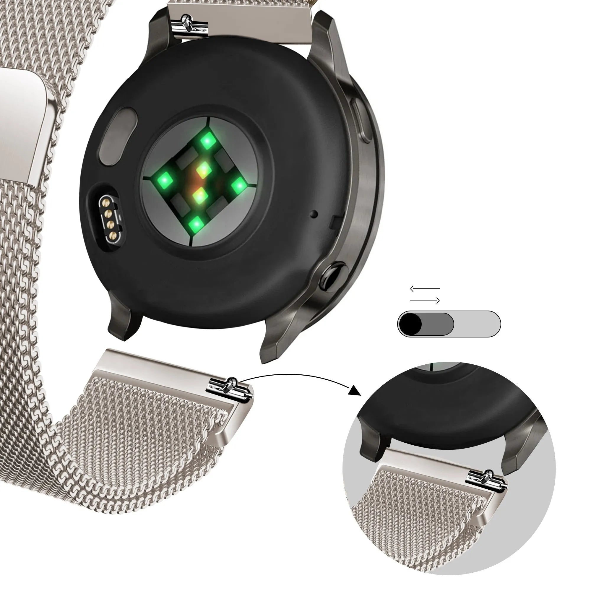 Bandz Bracelet milanais Loop Garmin Forerunner 265s (lumière stellaire)