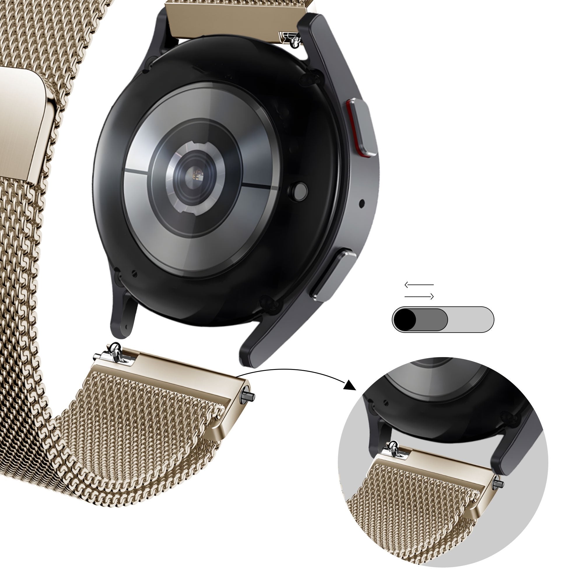 Bandz Bracelet milanais Garmin Venu SQ (or champagne)