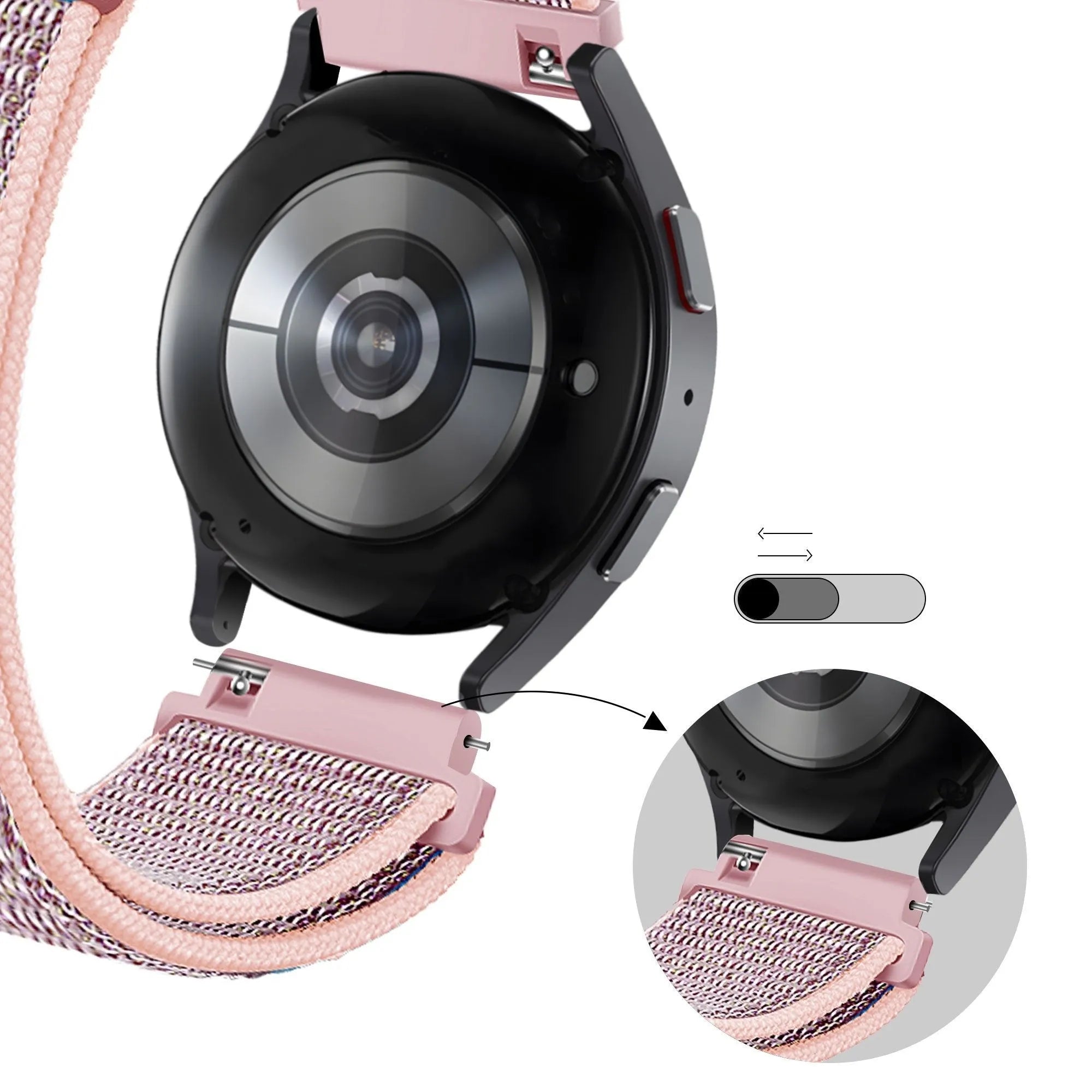 Bandz Coros Apex 42mm Nylon Loop Strap (Pink)