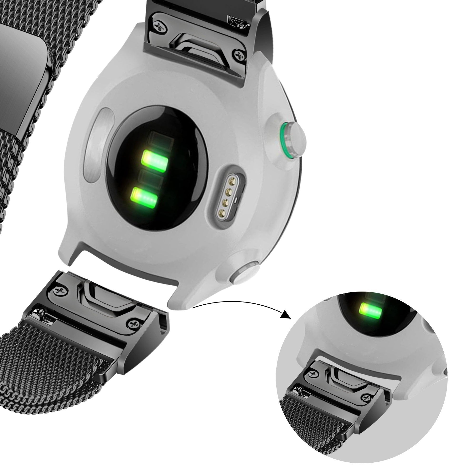 Bandz Bracelet milanais loop Garmin MARQ (noir)
