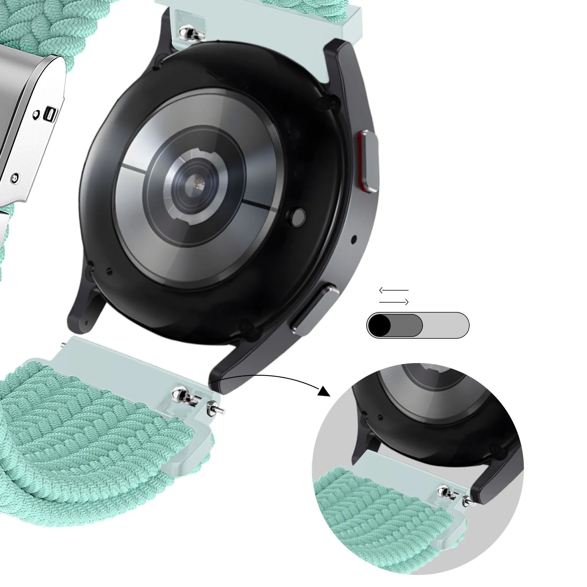Bandz Amazfit Bip 3 (Pro) Woven Nylon Strap (Turquoise)