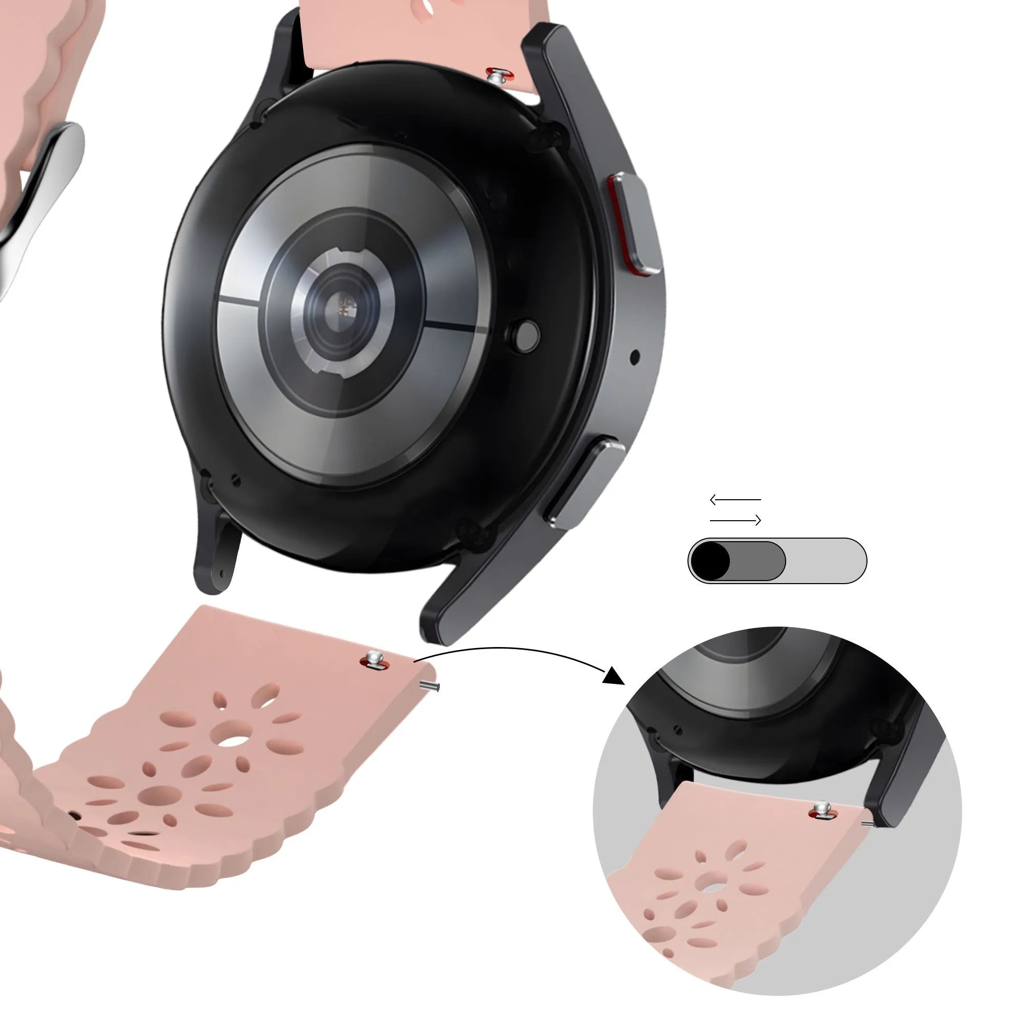 Bandz Levowatch Eve Patterned Silicone Strap (Pink)