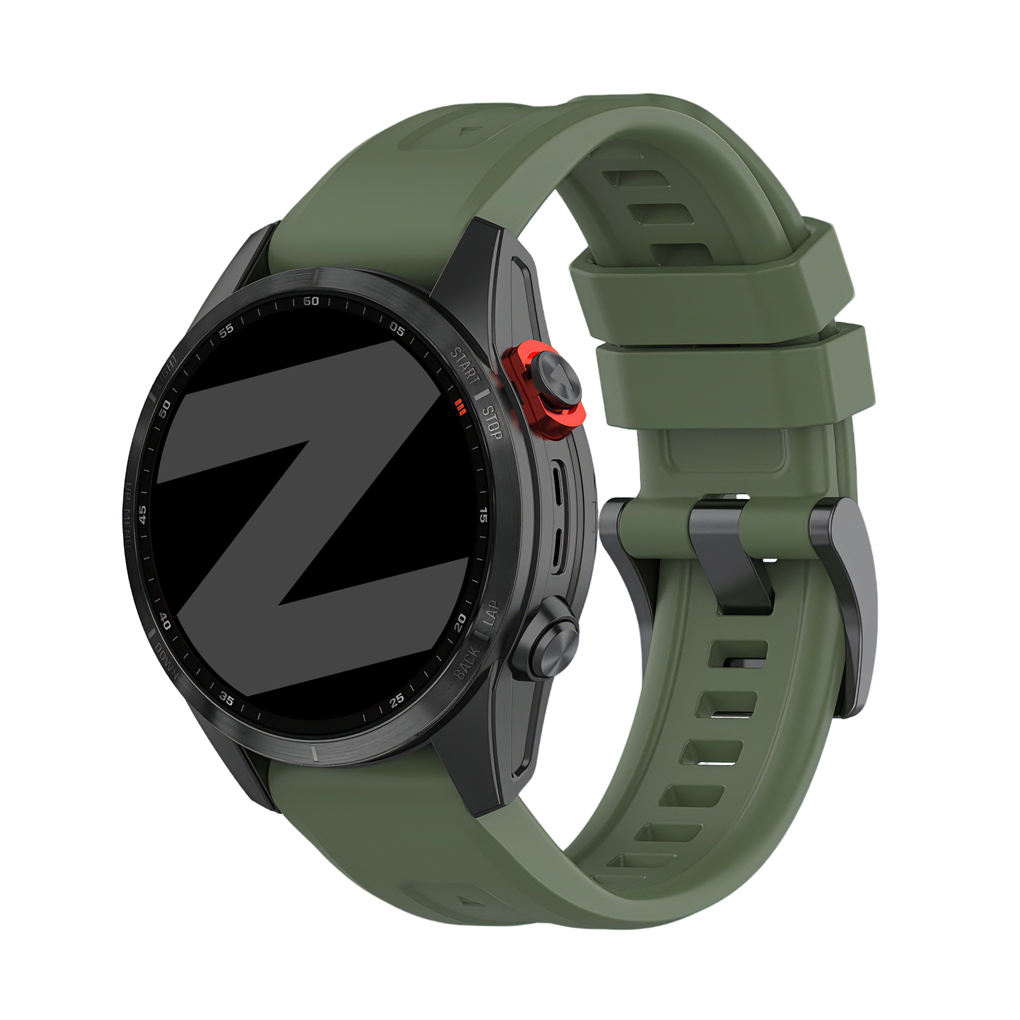Bandz Garmin Forerunner 955 Silicone Strap 'Classic' (Army Green)