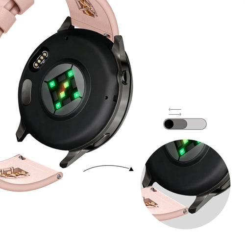 Bandz Bracelet cuir 'Chains' Garmin Forerunner 55 (rose)