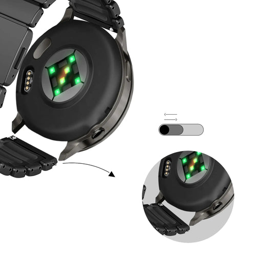 Bandz Amazfit Bip 6 Titanium Strap 'Hybrid' (Black)