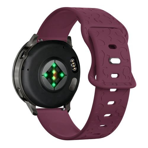 Bandz Bracelet silicone 'Léopard' Garmin Forerunner 265s (rouge vin)
