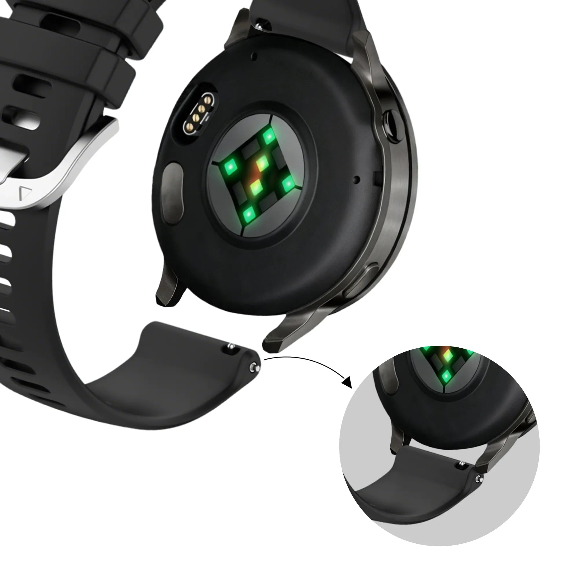 Bandz Bracelet silicone 'Classic' Garmin Forerunner 255s (noir)
