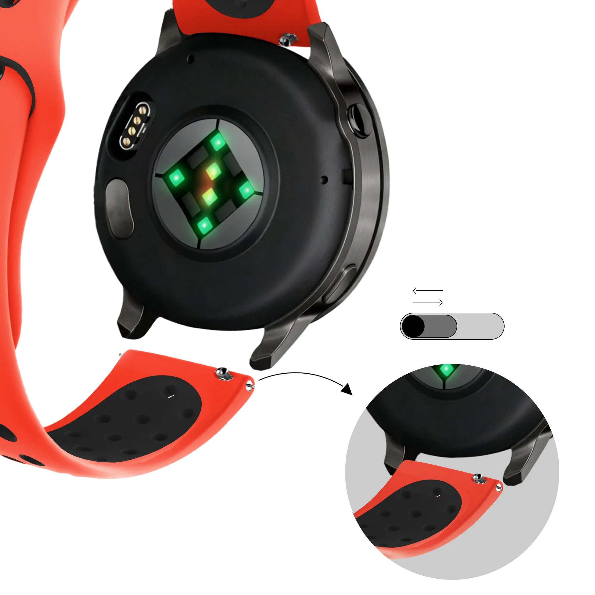 Bandz Bracelet sport 'Deluxe' Garmin Venu SQ 2 (rouge/noir)