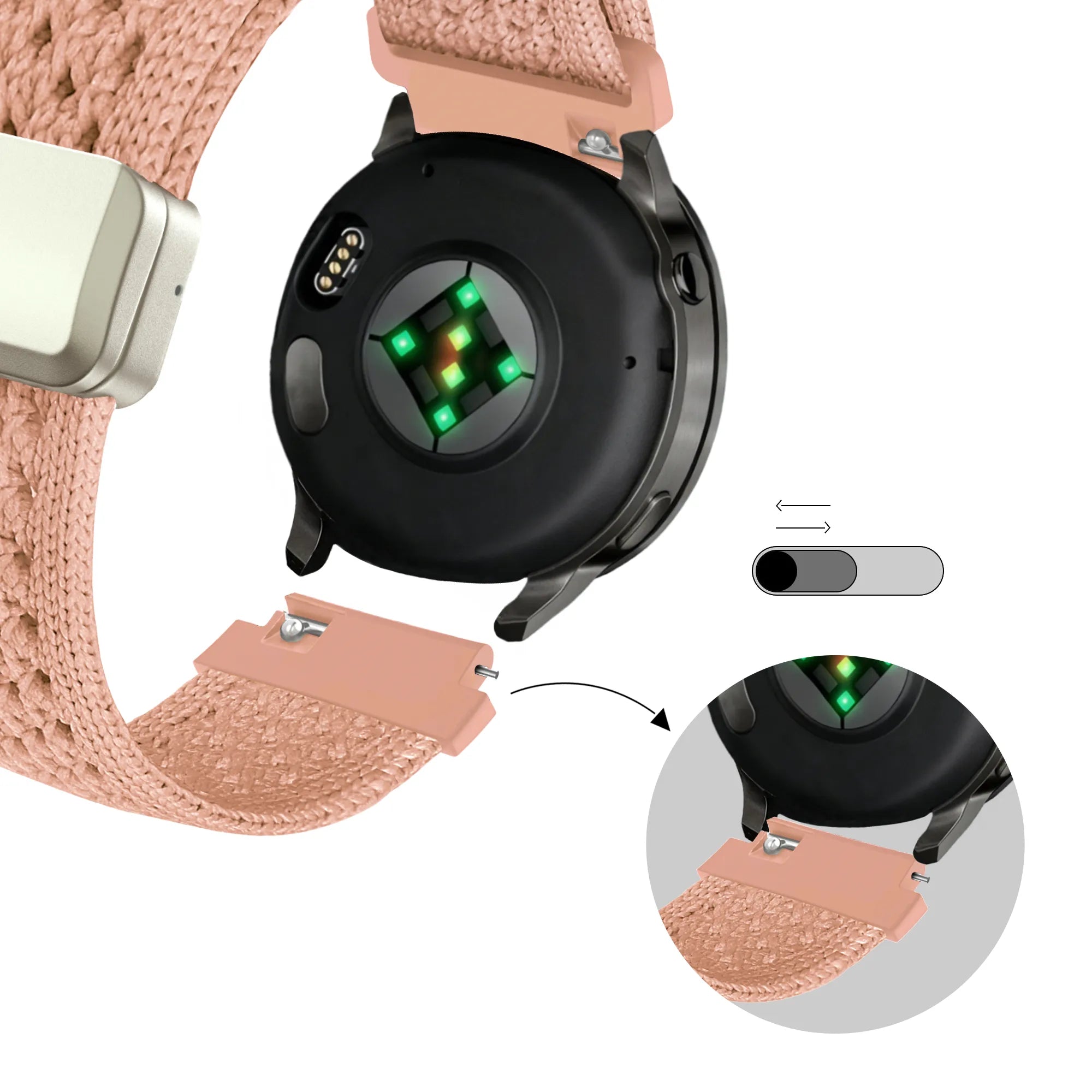 Bandz Coros Apex - 42mm Vintage Nylon Strap (Antique Pink)