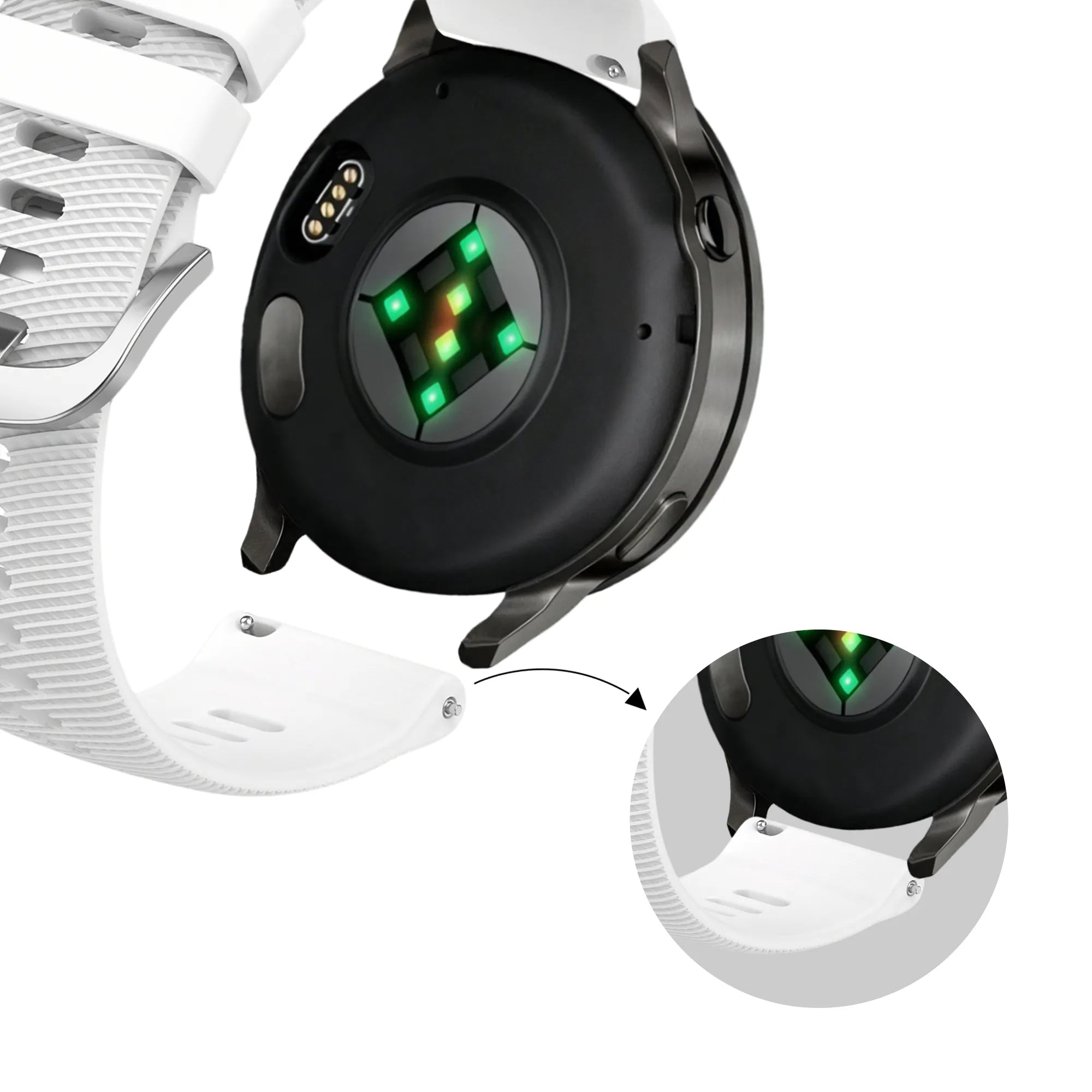 Bandz Bracelet silicone 'Deluxe' Garmin Venu 4 - 41mm (blanc)