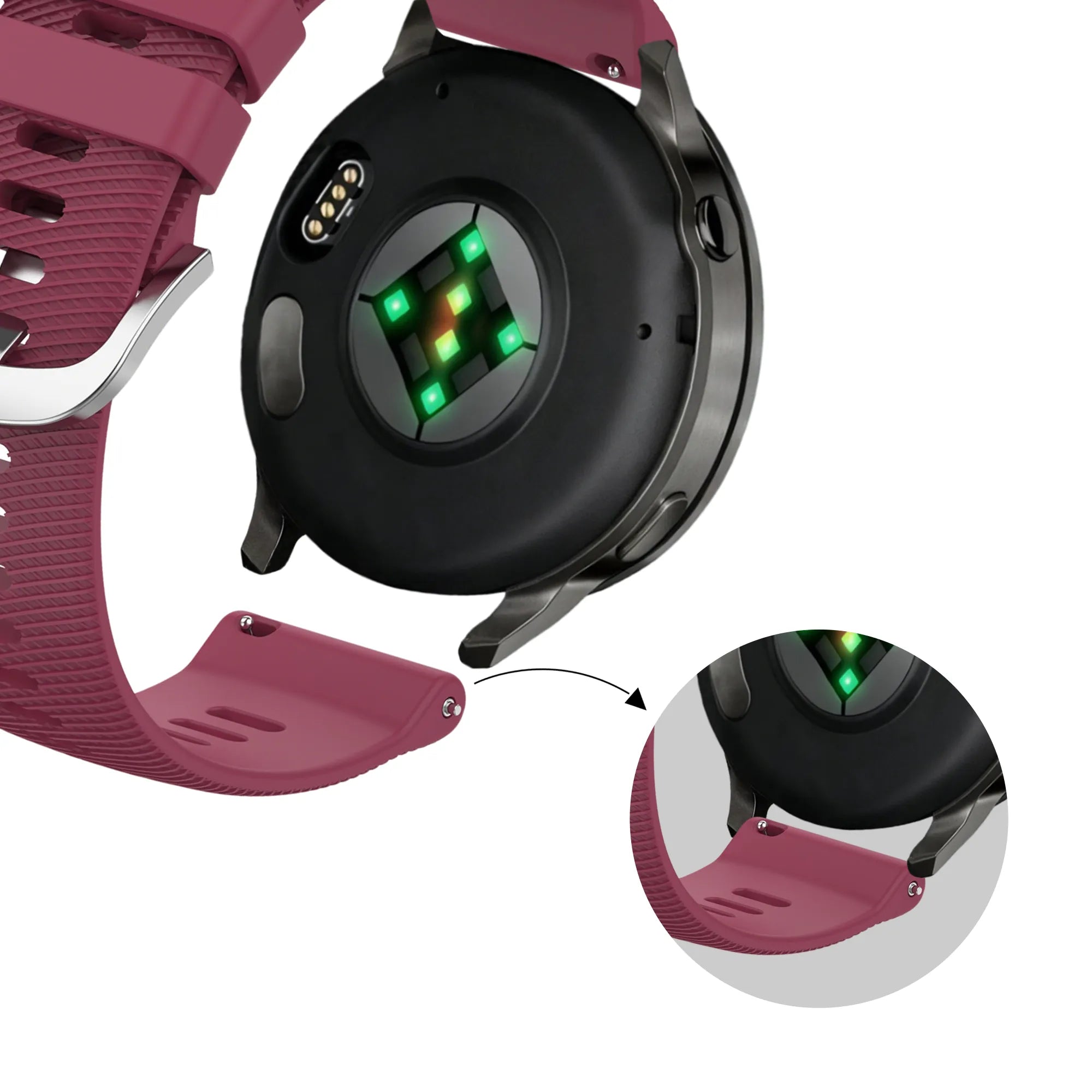 Bandz Bracelet silicone 'Deluxe' Garmin Forerunner 255s (rouge vin)