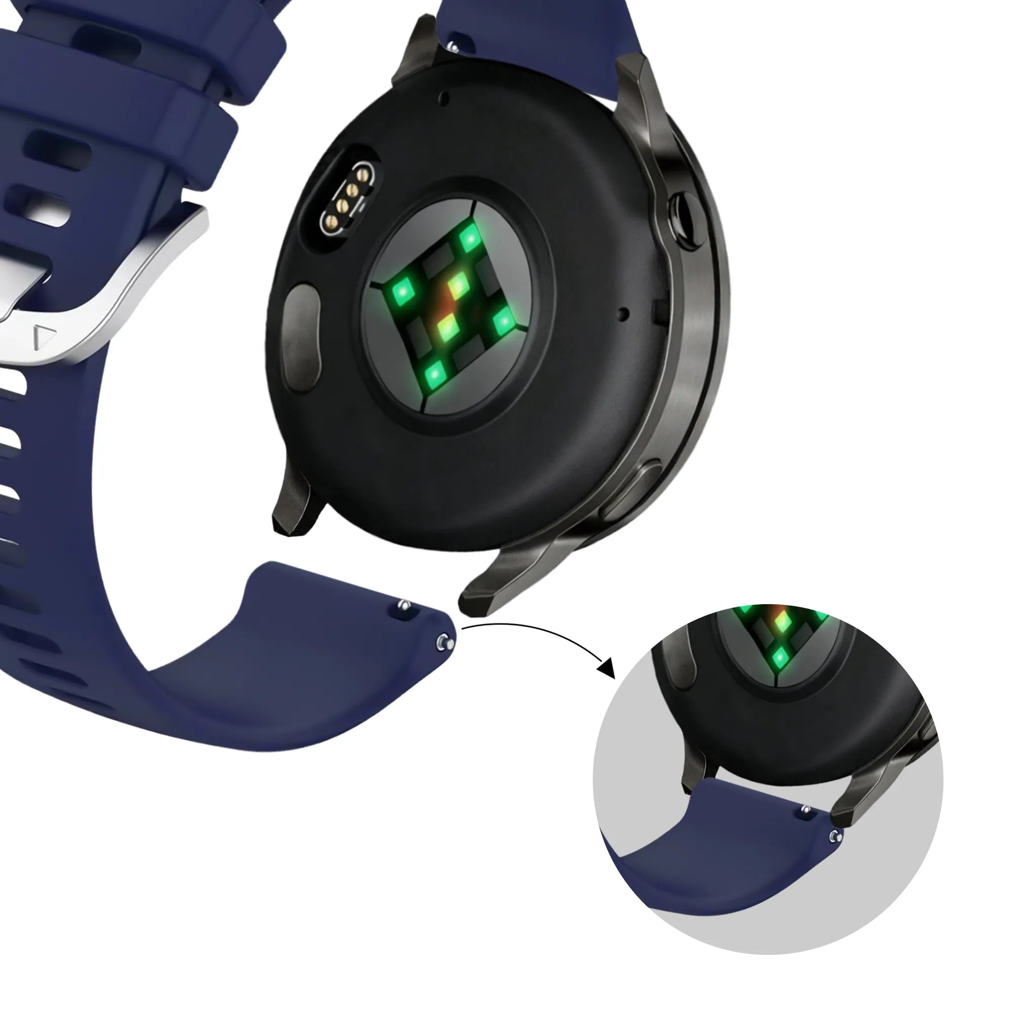 Bandz Bracelet silicone 'Classic' Garmin Venu 4 - 41mm (bleu foncé)