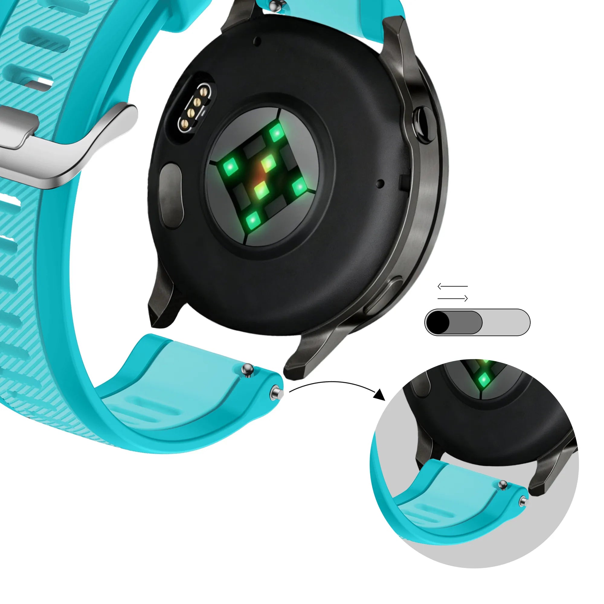 Bandz Bracelet dual sport avec boucle Garmin Approach J1 (turquoise)