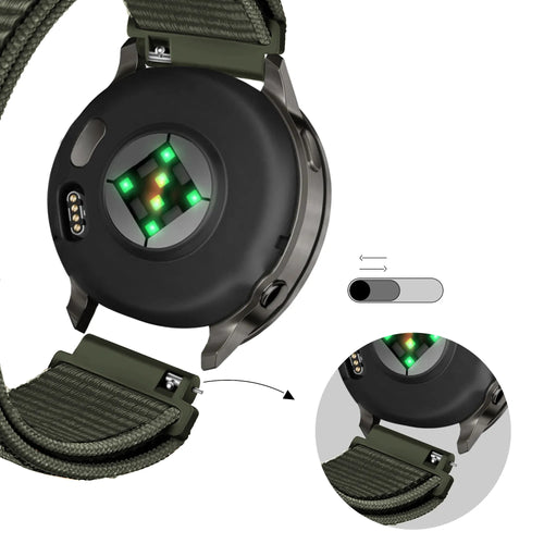 Bandz Bracelet nylon à boucle Garmin Vivoactive 4s (vert foncé)