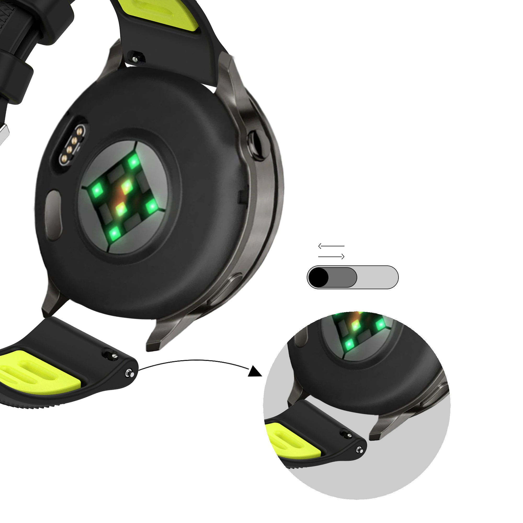 Bandz Bracelet sport avec boucle Garmin Venu 4 - 41mm (noir/jaune)