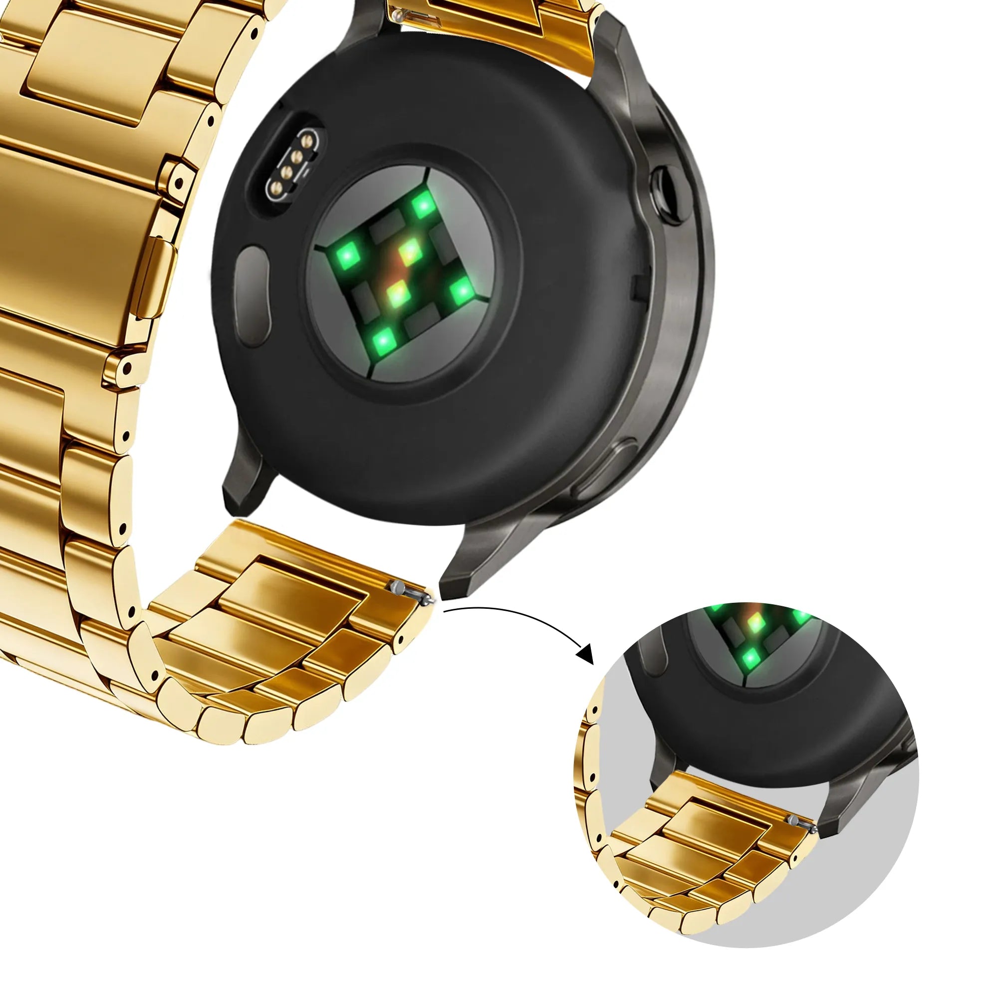 Bandz Bracelet acier 'Classic' Garmin Forerunner 255s (or)