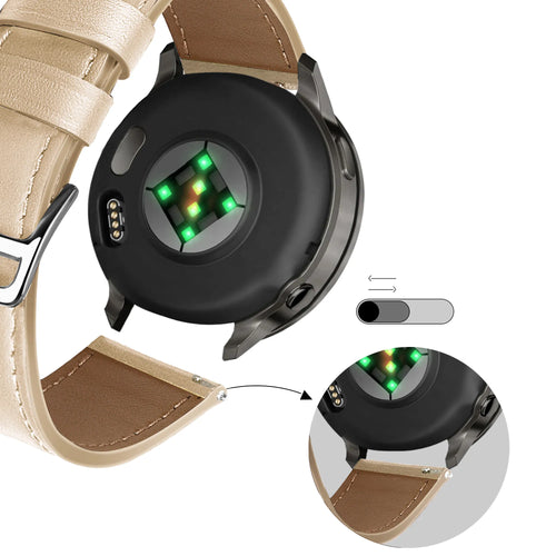 Bandz Bracelet cuir 'Deluxe' Garmin Venu 4 - 41mm (thé au lait)