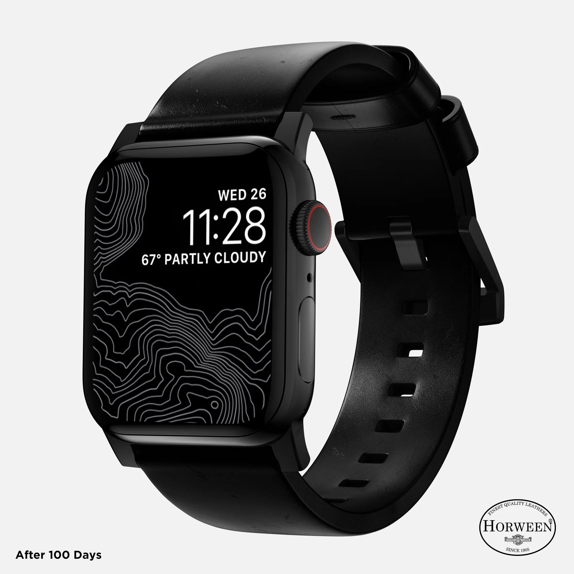 Nomad Bracelet cuir moderna Apple Watch (noir)