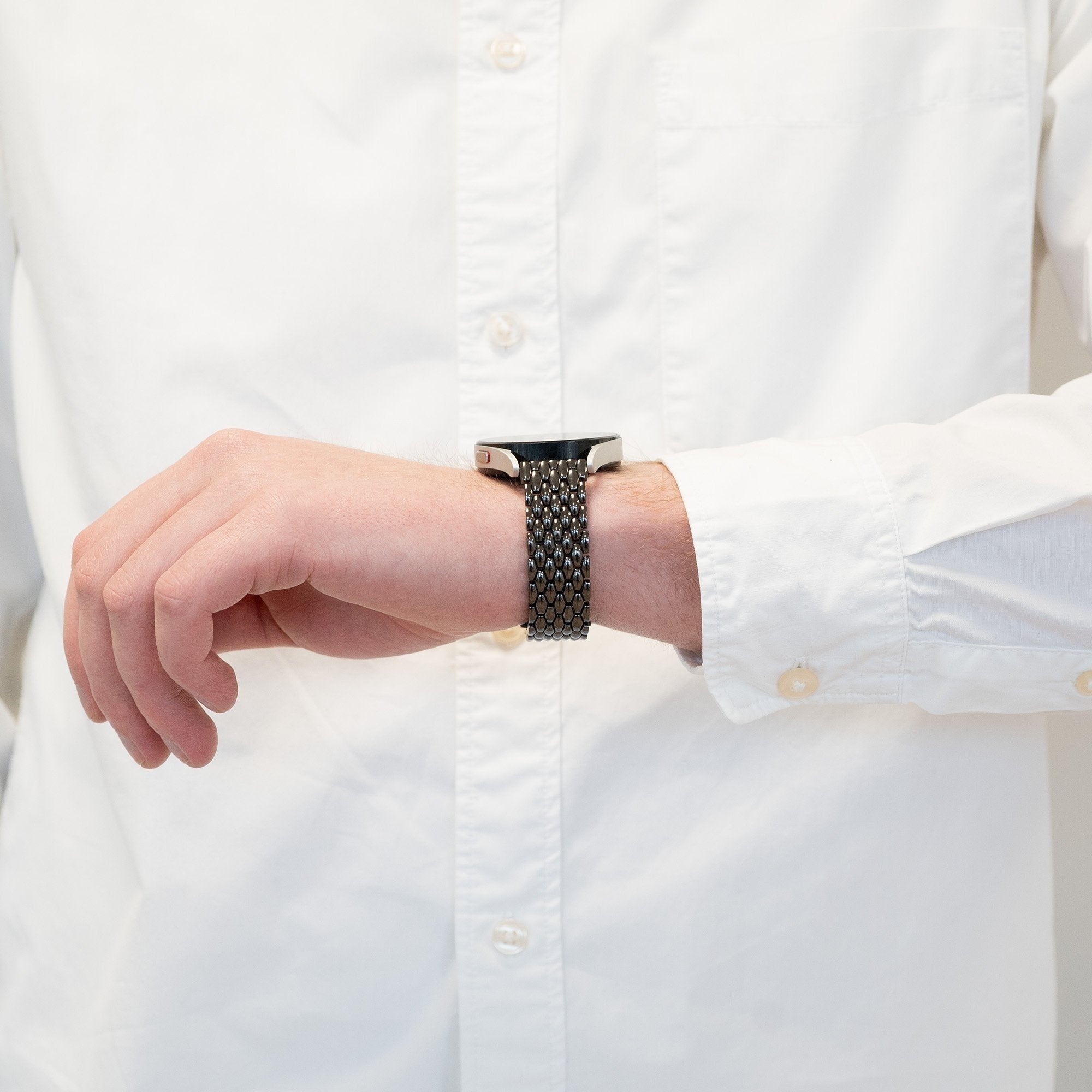 Bandz Bracelet acier 'Dragon' Oppo Watch X2 (noir)