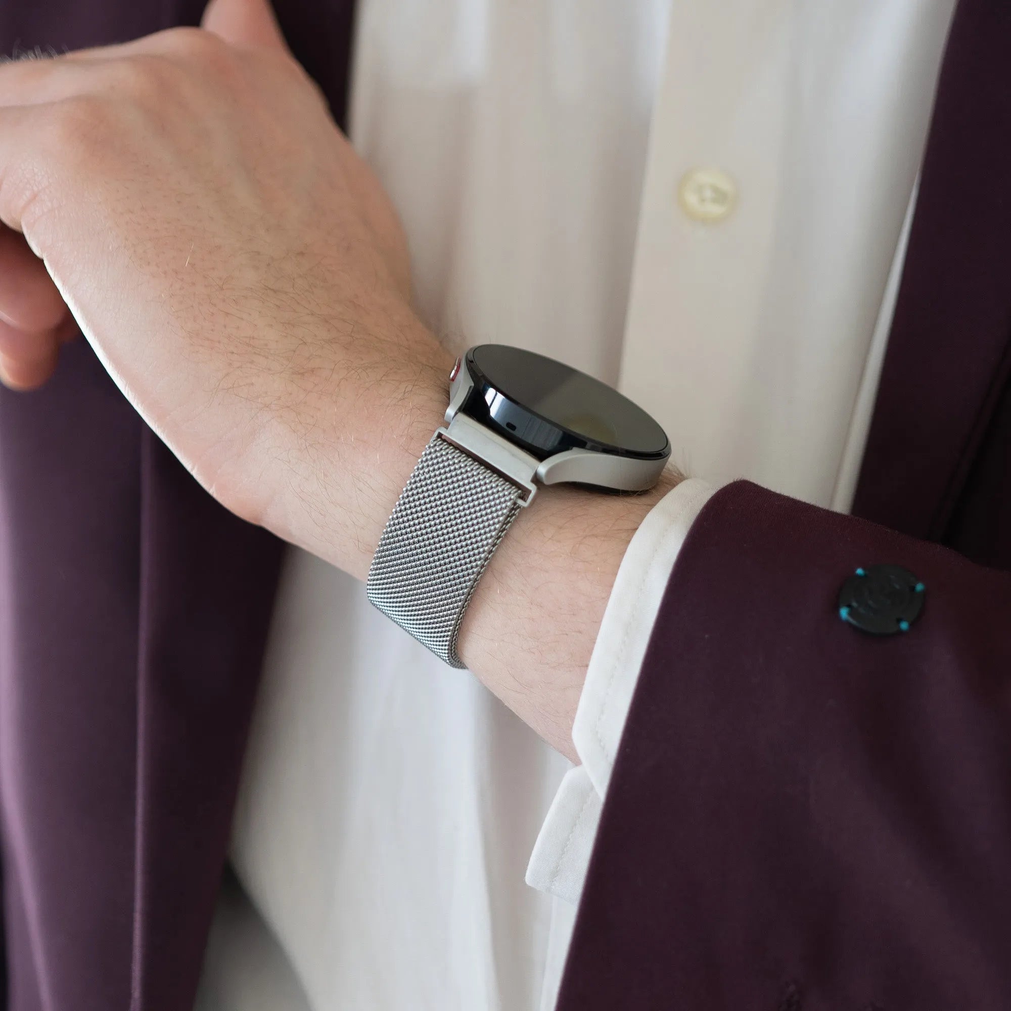 Bandz Levowatch Eve Milanese Loop Strap (Silver)