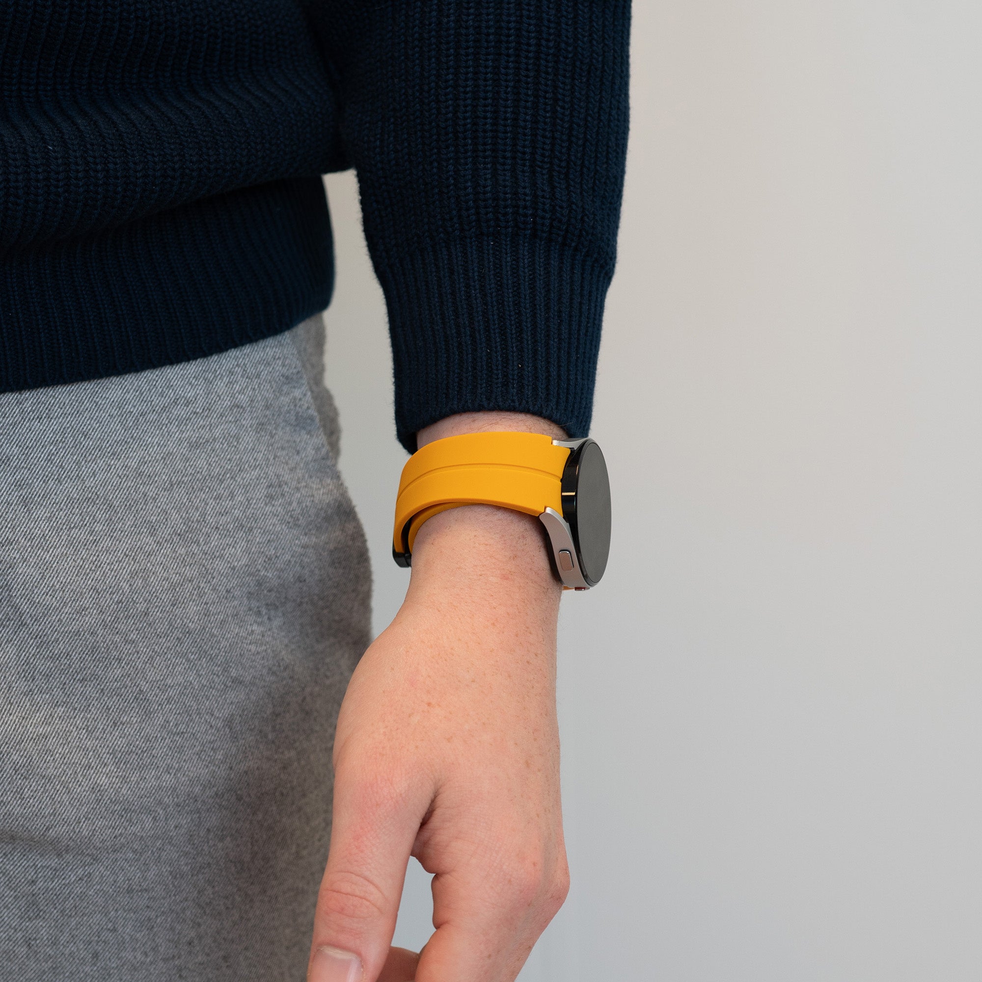 Bandz Bracelet silicone avec D-Buckle Samsung Galaxy Watch 4 - 44mm (jaune)