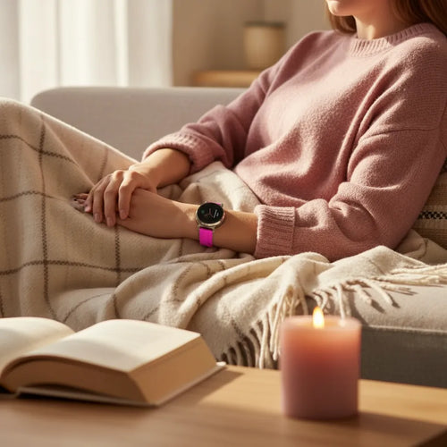 Bracelet silicone Pebble Round 2 - 14mm (violet/rouge)