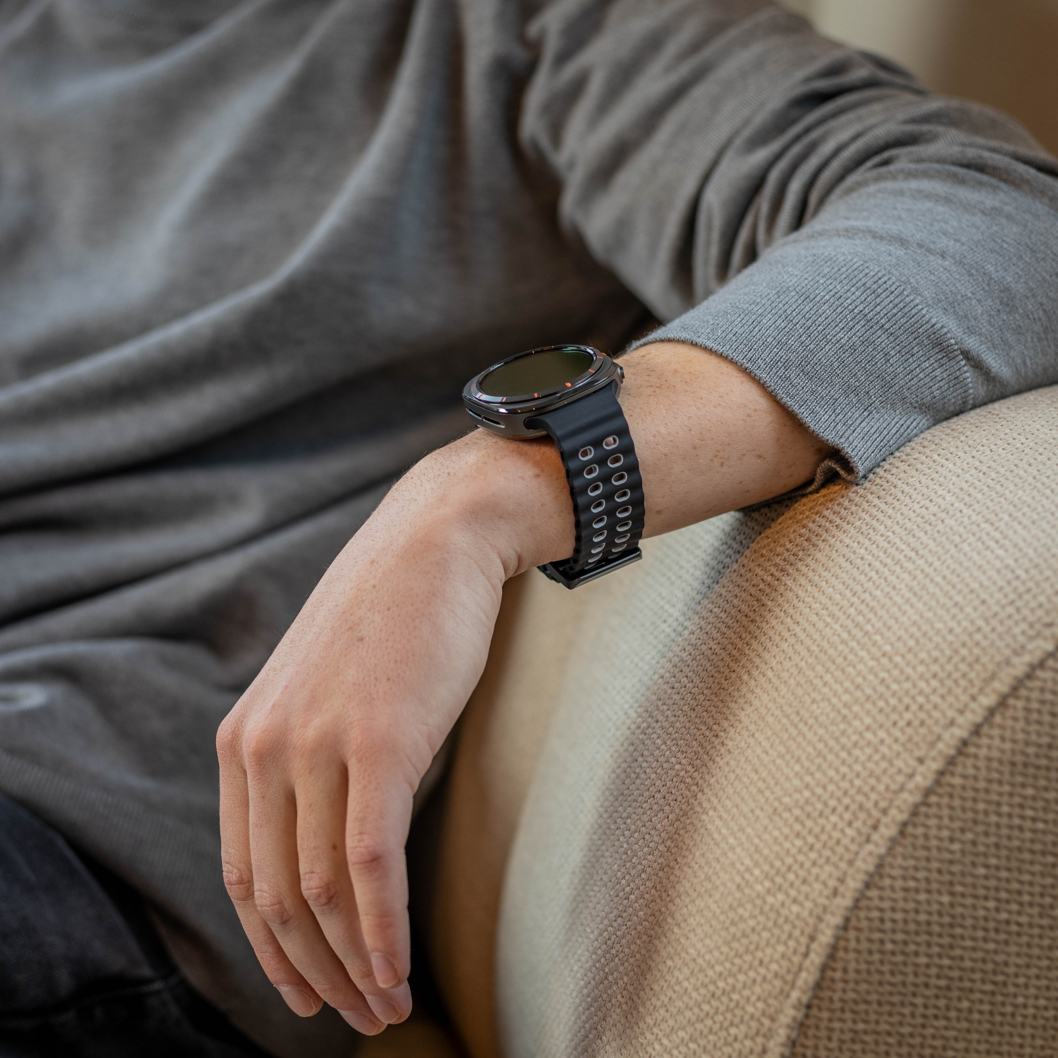 Bracelet silicone Wave Samsung Galaxy Watch Ultra (noir/gris)