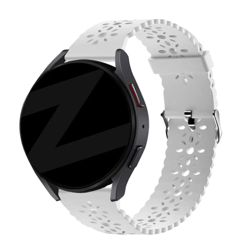 Bandz Bracelet silicone avec motif floral Amazfit Active 2 (blanc)