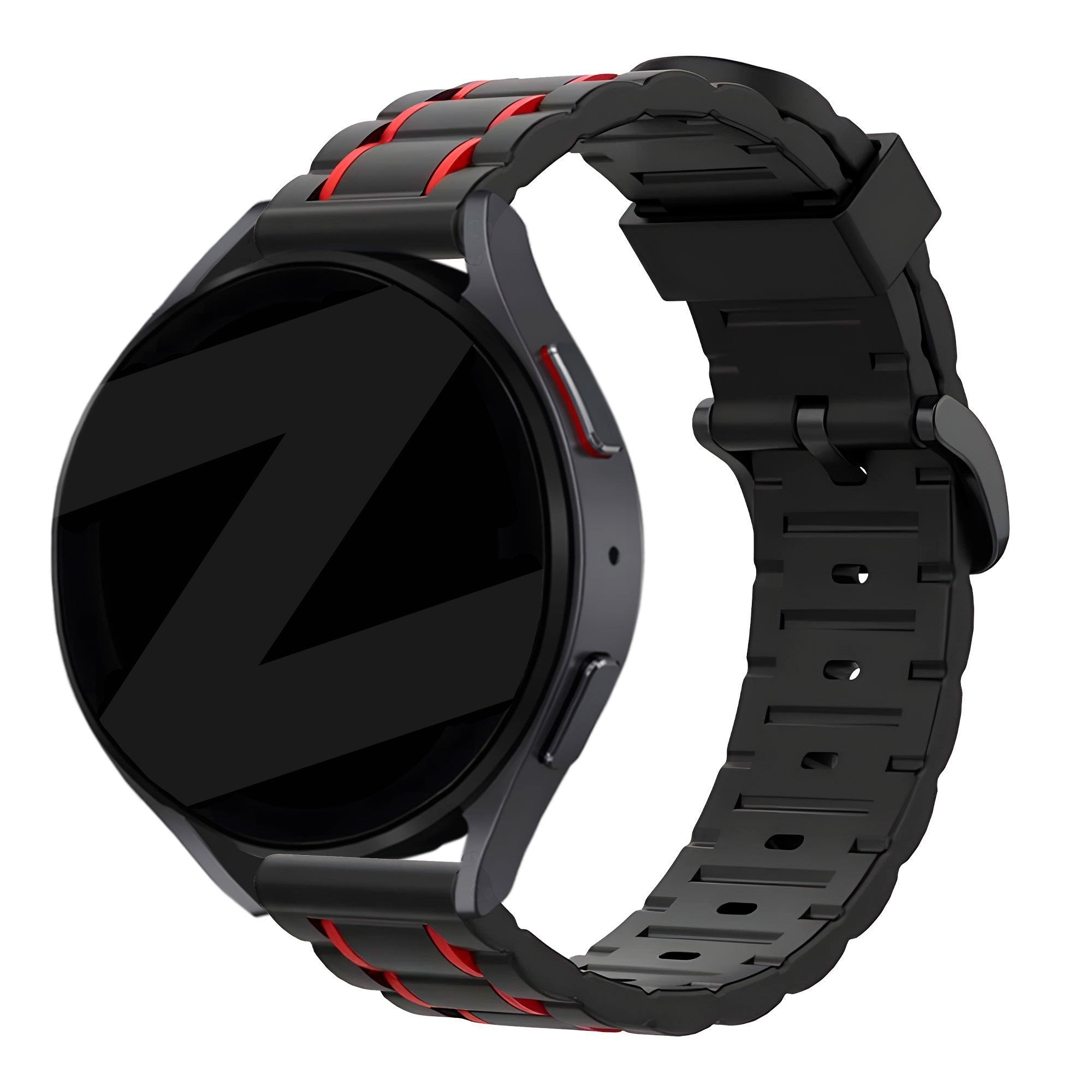 Bandz Bracelet sport rayé Huawei Watch GT 5 Pro 46mm (noir/rouge)