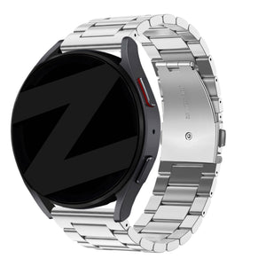 Steel Strap 'Classic', silver, on a watch, 3/4 front view