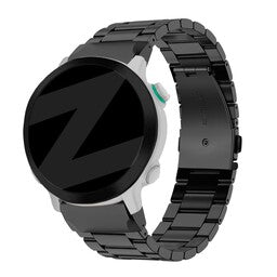 Bandz Bracelet acier Garmin Instinct 3 - 45mm 'Classic' (noir)